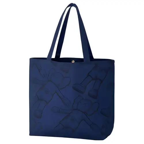 UNIQLO KAWS Collaboration Cotton Tote Bag, Shopping Bag, Shoulder Bag Regular Unisex Dark Blue