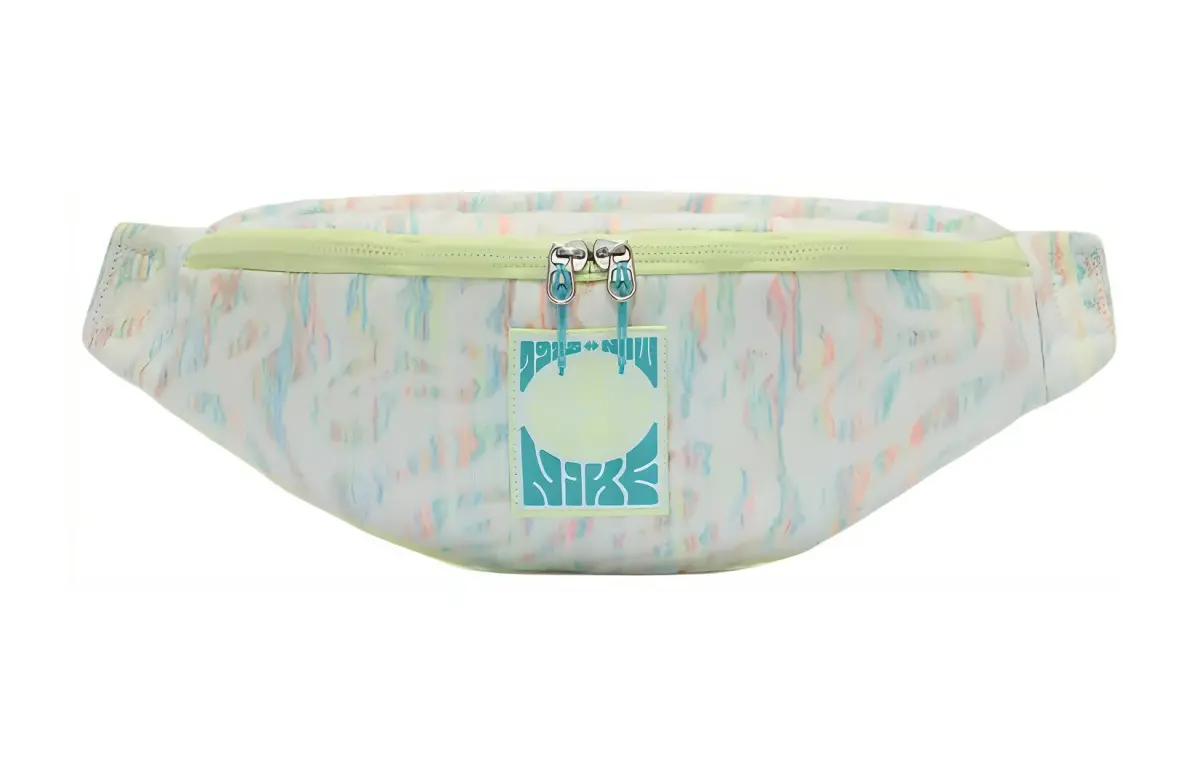 Nike Heritage Fabric Shoulder Bag, Crossbody Bag, Fanny Pack Regular Unisex White & Light Yellow & Cactus Green