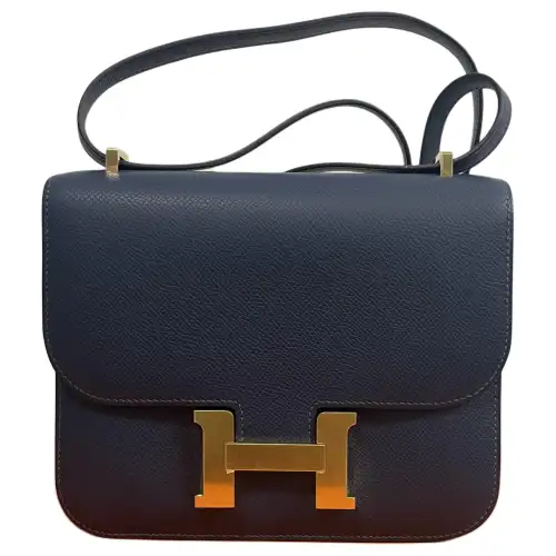 HERMES Constance Epsom Leather Shoulder Bag, Crossbody Bag 18 Women's 7P Bleu De Prusse Prussian Blue