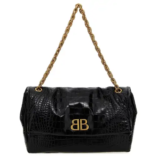 Balenciaga Monaco Bb Logo Embossed Shoulder Bag