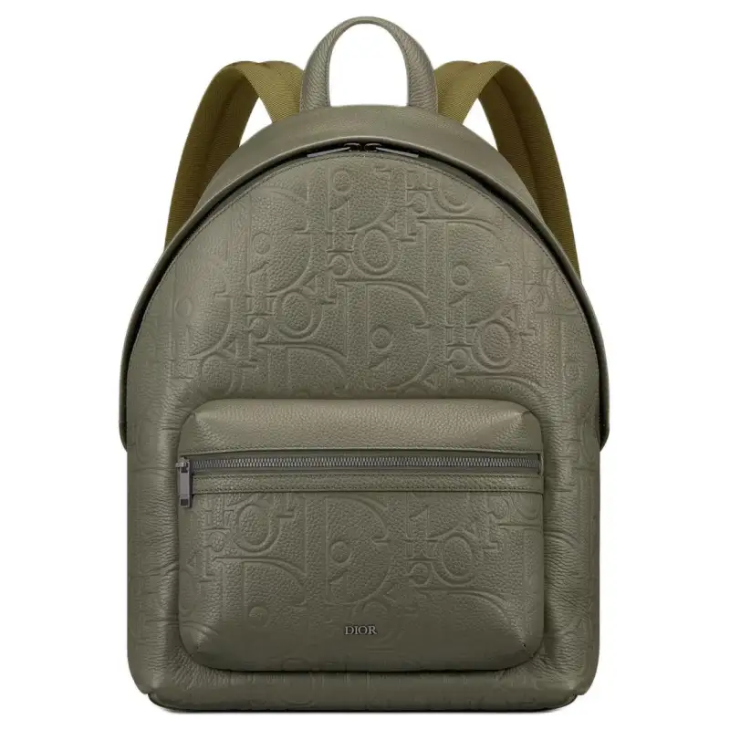 DIOR Rider 2.0 Grained Calfskin Backpack Men's Khaki