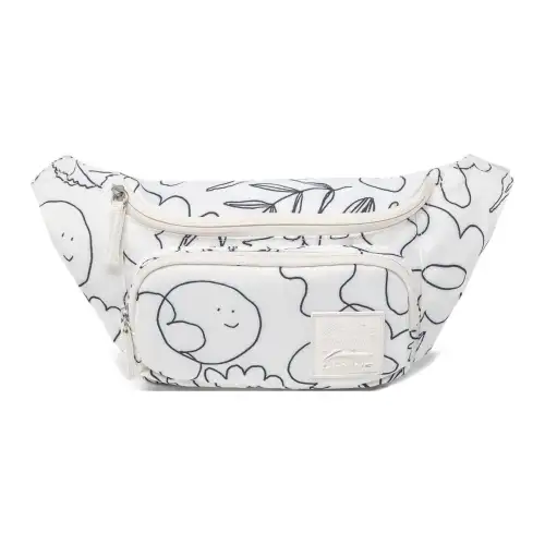 Li Ning Sports Life Collection Polyester Sling Bag, Fanny Pack Regular Unisex White