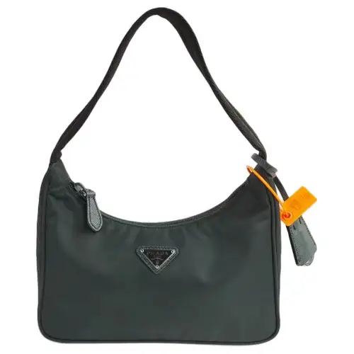 PRADA Re Edition Recycled Nylon Blend Fabric Handbag, Shoulder Bag Women's Dark Green