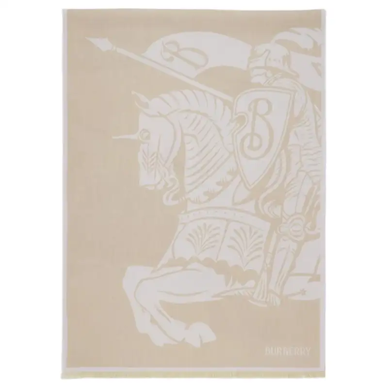 Burberry Logo Jacquard Frayed-Edge Scarf