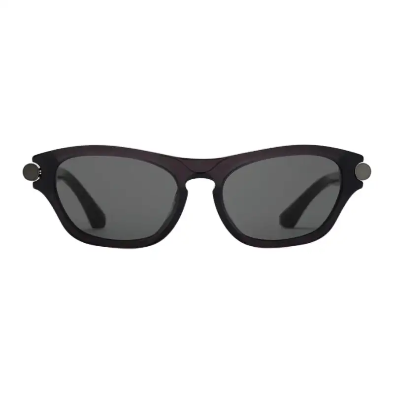 Burberry Acetate Metal Irregular Shape Sunglasses Unisex Black
