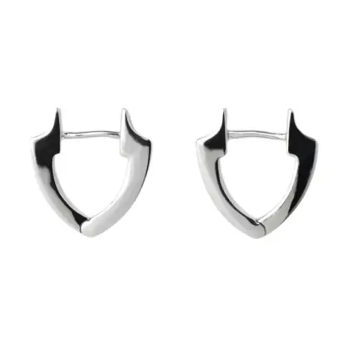 Burberry slim Shield logo-engraved hoop earrings