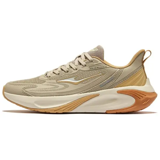 Erke Running Shoes Men Low-Top Light Linen/Unisex Beige Camel