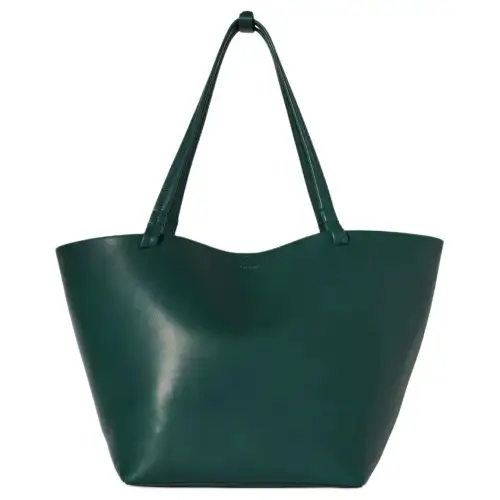 THE ROW Park Tote Calfskin One Shoulder Handbag Women's Dark Cyan