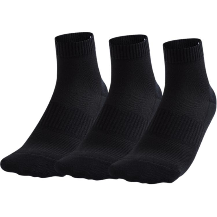 Anta Variety Training Collection Running Socks Unisex 3 Pack Basic Black