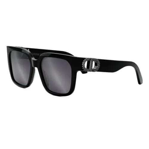 DIOR Plastic Square Sunglasses Unisex Black