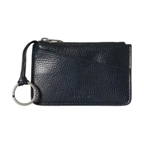 THE ROW Vegetable Tanned Grain Cow Leather Card Holder Women's Navy Blue