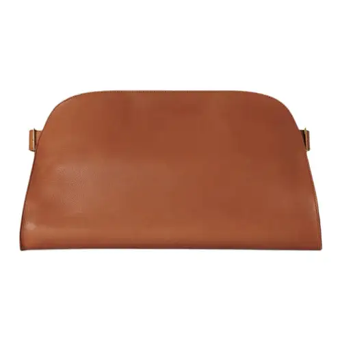 THE ROW Saddle Leather Clutch Women's Wine Yellow