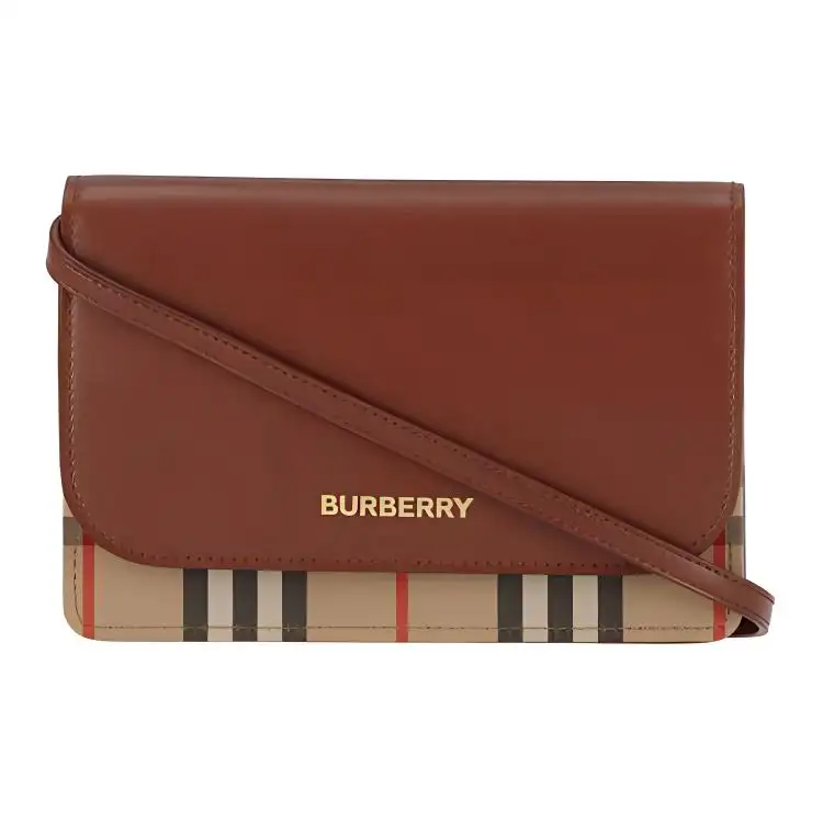 Burberry Cow Leather Shoulder Bag, Crossbody Bag Women's Brown