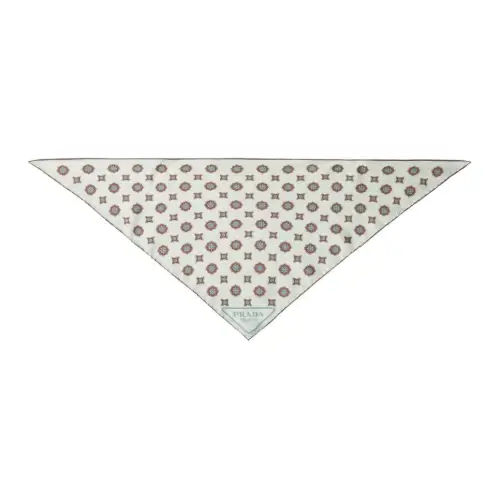PRADA Printed Pattern Fabric Scarves Men's White
