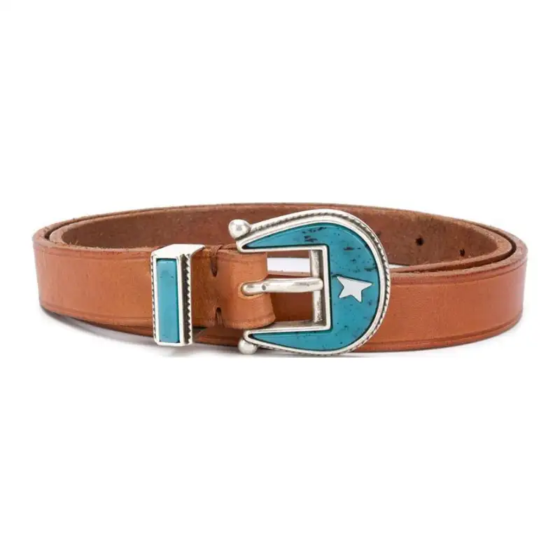 Golden Goose Multicolor Design, Pin Buckle Leather Belts Women's Brown Width 2CM