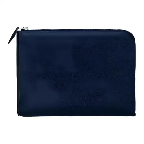 HERMES Evercolor Calfskin Clutch Men's 2Z Bleu Midnight Blue