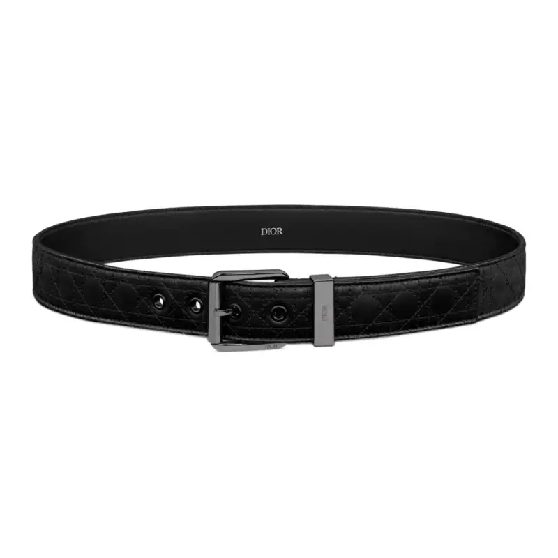 DIOR Leather Belts Men's Black 3.5cm