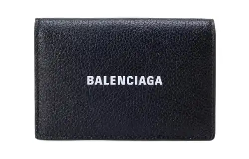 Balenciaga Calfskin Card Holder, Wallet Men's Black