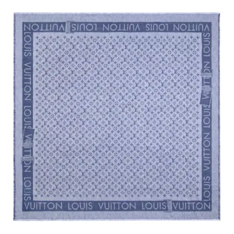 LOUIS VUITTON Silk Scarves Women's Blue