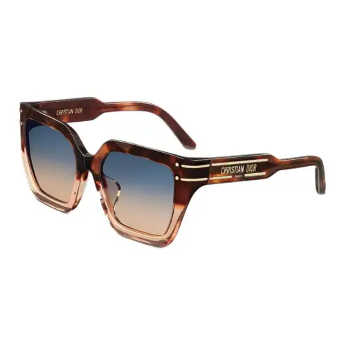 DIOR Plate Frame Butterfly Sunglasses Unisex Brown