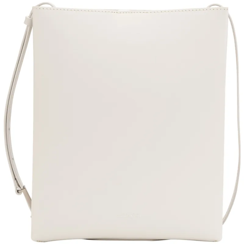 CALVIN KLEIN Simple White Summer Collection Cow Leather Shoulder Bag Regular Women's Ivory