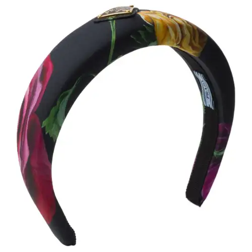 PRADA Logo-appliqué Floral-print Headband