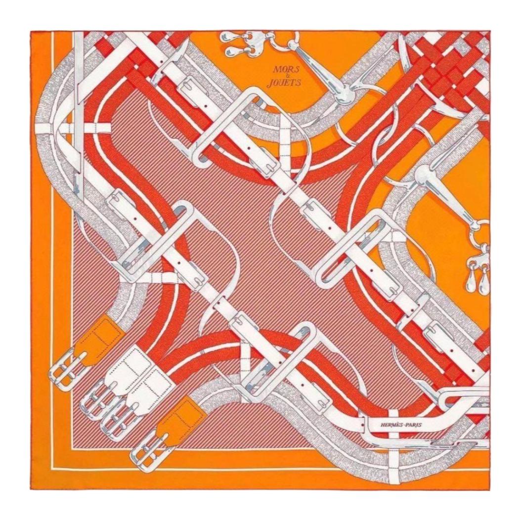 Женский платок Hermes Silk Scarf (оранжевый)