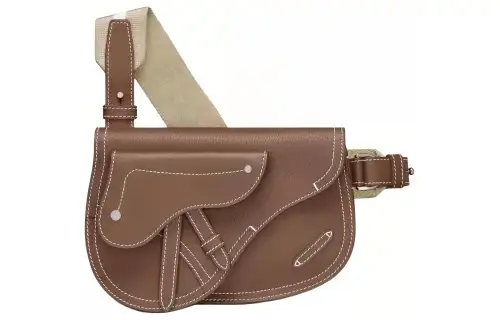 DIOR Saddle Magnetic Closure Grained Calfskin Saddle Bag, Fanny Pack, Crossbody Bag, Shoulder Bag Men's Brown