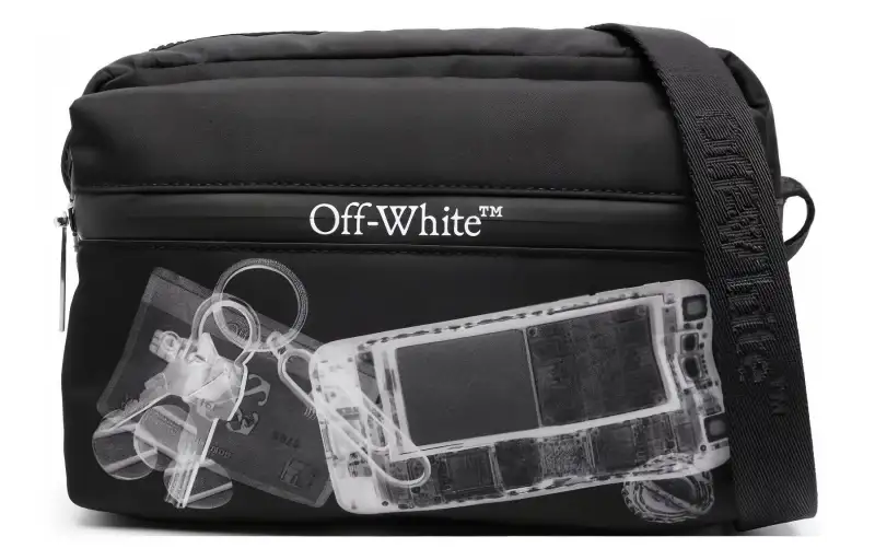 OFF WHITE Polyamide Camera Bag Men's Black & White