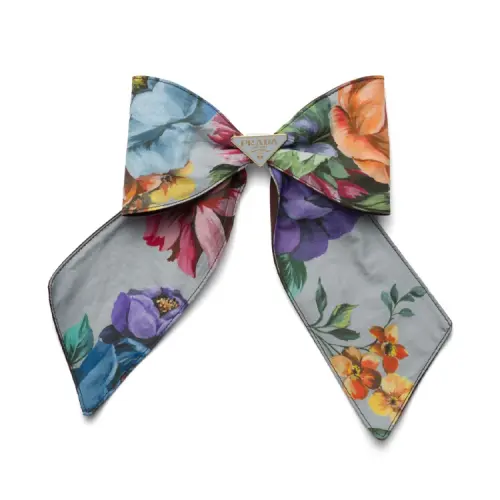 PRADA Logo-appliqué Bow Hair Clip