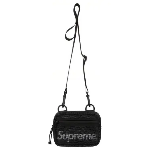 Supreme Polyester Shoulder Bag, Crossbody Bag Unisex Black