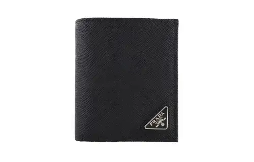 PRADA Saffiano Leather Wallet Men's Black