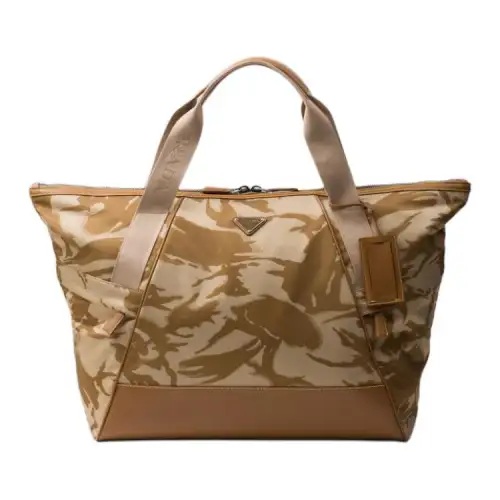 PRADA Re Nylon Recycled Nylon One Shoulder Handbag, Travel Bag Men's Khaki