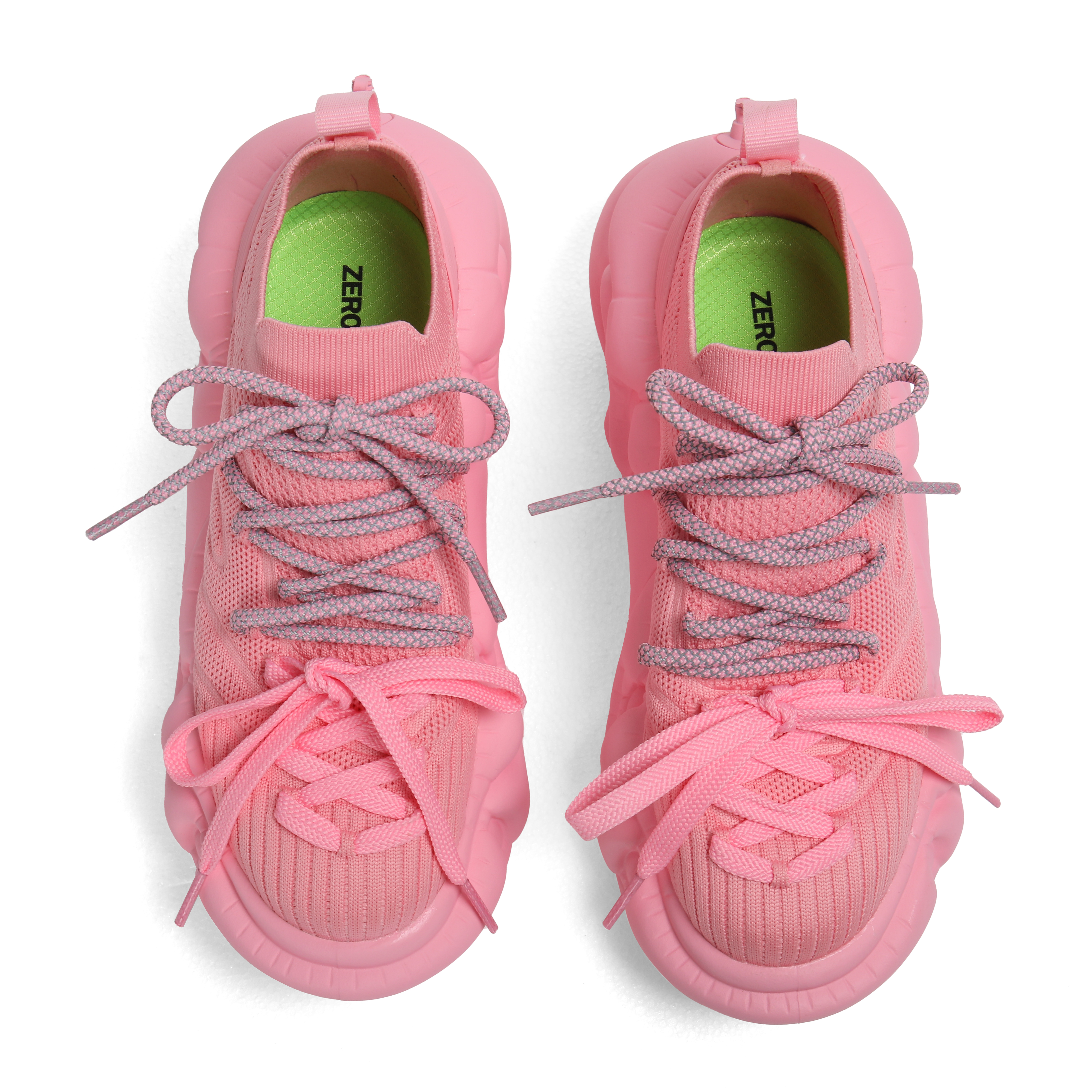 ZERO COSMOS Fabric Breathable Height Increasing Low top Chunky Sneakers Unisex Pink