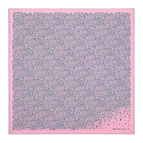 HERMES Mulberry Silk Scarves Men's Pink