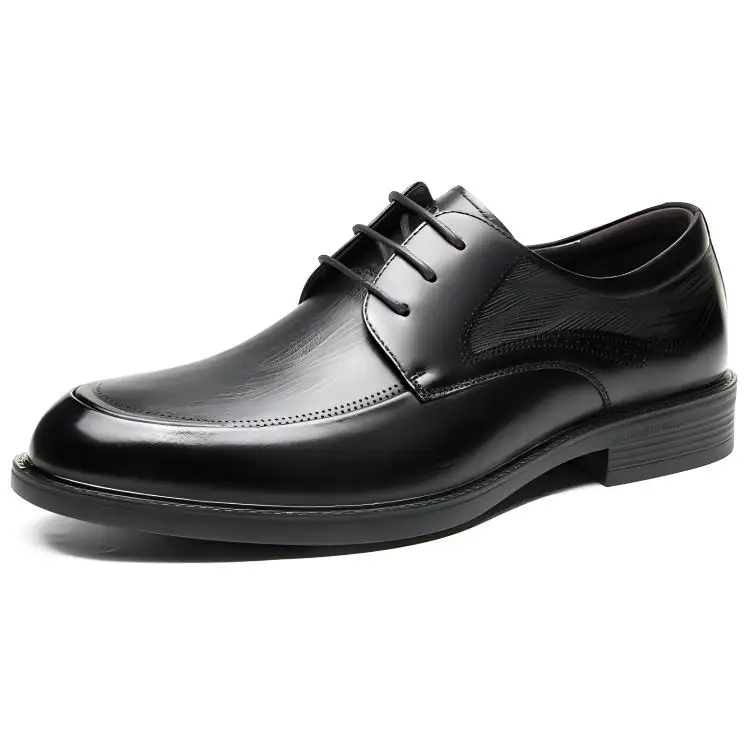 AOKANG cow leather, embossed texture, lace-up office comfort, formal leather shoes, men's style