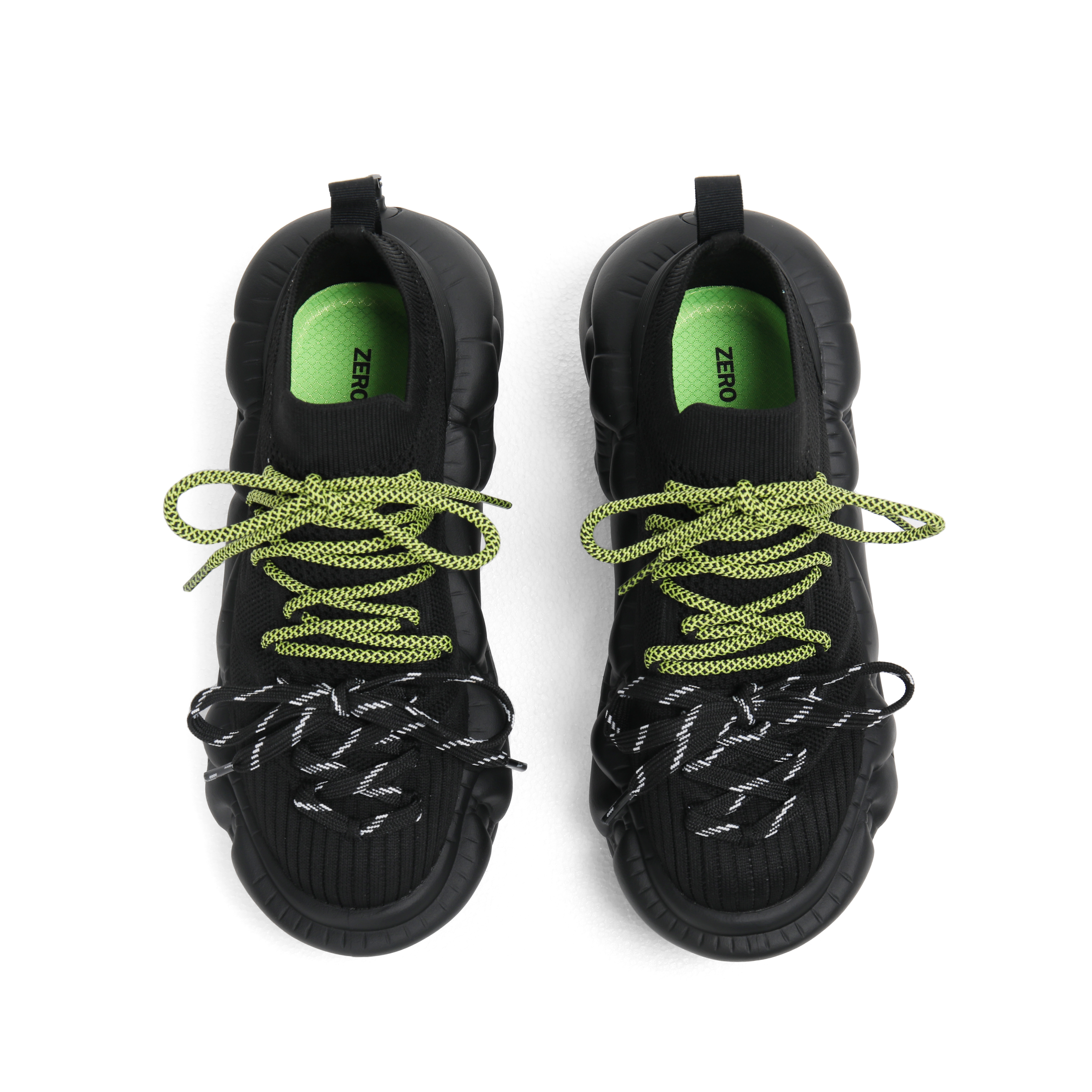 ZERO COSMOS Fabric Breathable Height Increasing Breathable Height Increasing Low top Chunky Sneakers Unisex Black