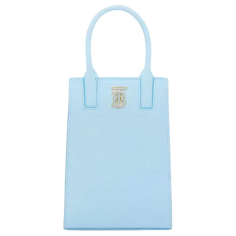 Burberry Frances Calfskin Shoulder Bag, Crossbody Bag, Handbag Mini Women's Light Blue