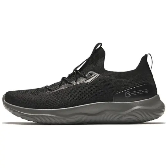 Anta Cushioned Slip-Resistant Low-Top Casual Running Shoes Men's Basic Black