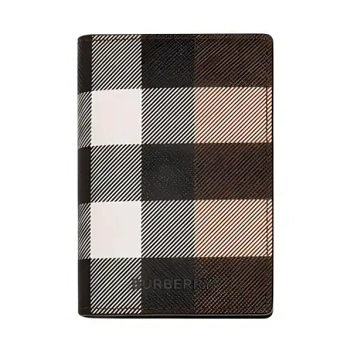 Burberry Leather Card Holder Men's Dark Birch Brown