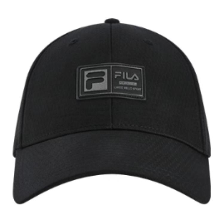 FILA Patterned Print Polyester, Elastane Baseball Caps Unisex Black/Gray