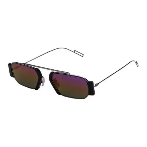 DIOR Metal Acetate Irregular Shape Sunglasses Women's Silver