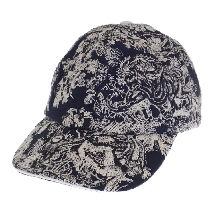 DIOR Cotton Baseball Caps Unisex Marine Blue
