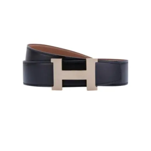 HERMES Leather Belts Men's Width 4cm
