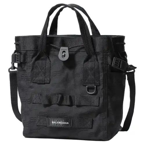 Balenciaga Army Recycled Nylon Portable Crossbody Bag, Shoulder Bag Men's Black