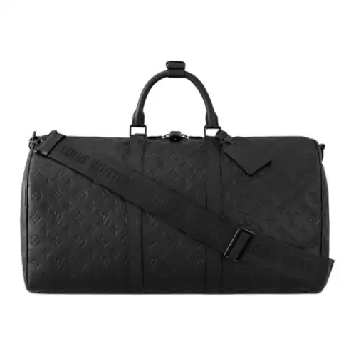 LOUIS VUITTON Keepall Bandouliere 50 Monogram Shadow Black
