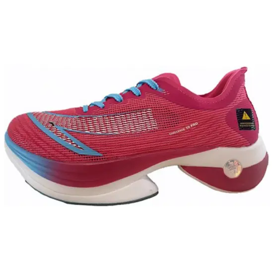 ANTA C10 Pro Running Shoes Men Low-Top Fluorescent Berry Red/Athletic Blue/Ivory White