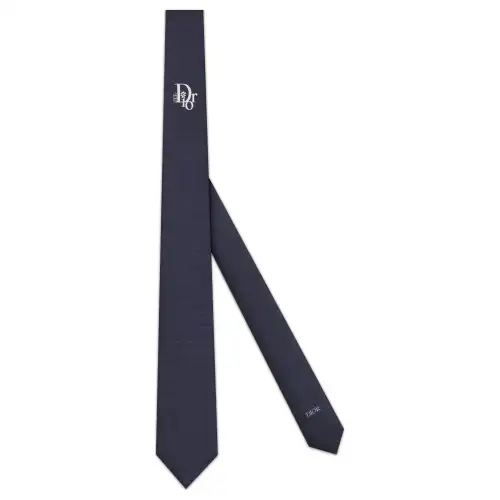 DIOR Silk Ties Men's Marine Blue