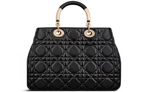 DIOR Calfskin Handbag Shoulder Bag, Crossbody Bag, Handbag Large Women's Black