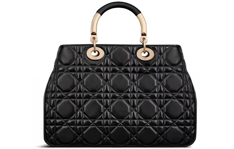 DIOR Calfskin Handbag Shoulder Bag, Crossbody Bag, Handbag Large Women's Black